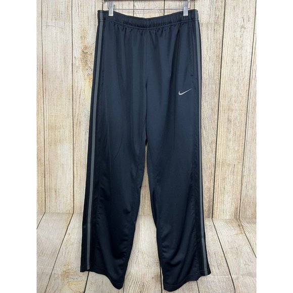 Nike Training Joggers Track Pants Men Size Large Blue Pockets Side Gray Stripe - Picture 2 of 11